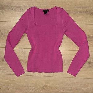 Sincerely Jules Size Small Pink Long Sleeve Ribbed Top